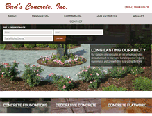 Tablet Screenshot of budsconcreteinc.com